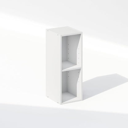 Furinno Reed 2-Tier Closet Organizers and Storage, Closet Organizer, Open Shelf Closet Storage, for Wardrobe, Bedroom, Living Room, 8-Inch Width, White