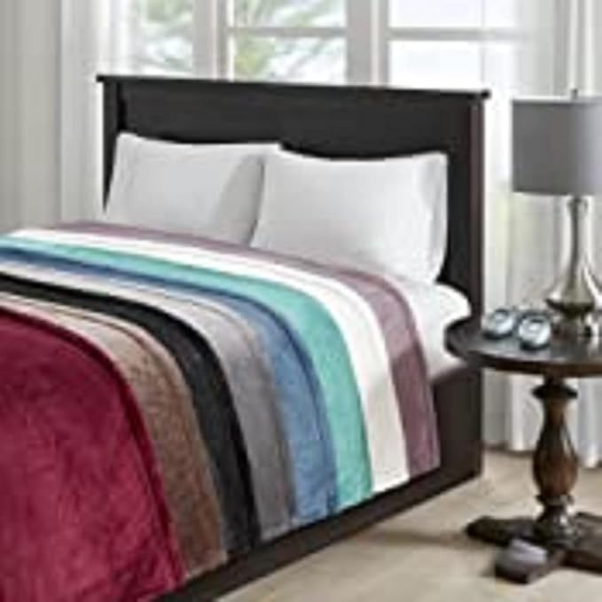 Beautyrest Heated Electric Blanket for Cold Weather, Fast Heating Heated Blanket, Auto Shut Off, Virtually Zero EMF, Multi Heat Setting, UL Certified, Lavender Twin (84 inx62 in)