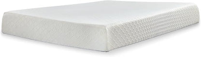 Signature Design by Ashley Full Size Chime 10 Inch Medium Firm Memory Foam Mattresswith Green Tea & Charcoal Gel for Pressure Relief, Fiberglass Free, Mattress In A Box