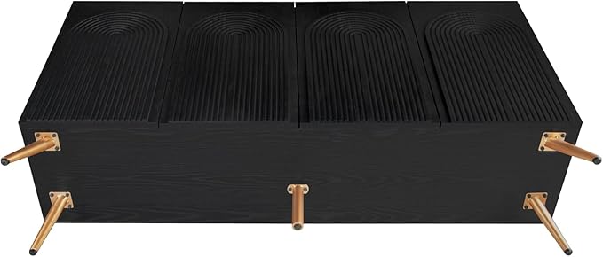 Sideboard Buffet Cabinet with Adjustable Shelves, Modern Storage Cabinet with Arched 3D Carved Wood Doors, Credenza Accent Cabinet for Living Room, Dining Room, Entryway (59" Arched Black, 1)