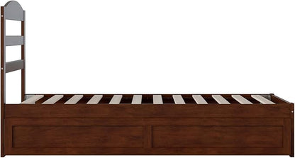 AFI, Warren Twin Platform Bed with Twin Trundle, Walnut