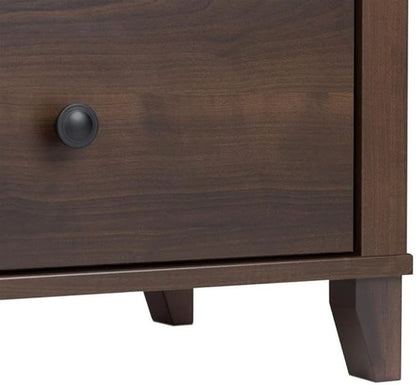 Prepac Yaletown Traditional 2-Drawer Tall Nightstand Side Table, Bedside Table with 2 Drawers and Open Shelf 16" D x 23" W x 28" H, Espresso, EDNH-1202-1
