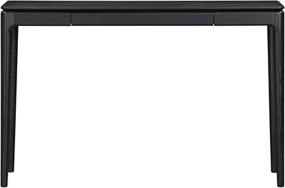 NTC Mingle 47-Inch Console Table, Modern Solid Wood Entryway Table with Hidden Drawer, Waterproof & Heat Resistant, Narrow Table for Hallway, Living Room & Foyer, Burnt Black