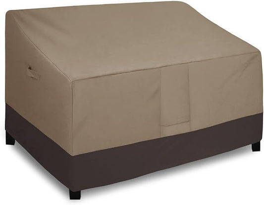 Easy-Going Camel/Dark Brown Waterproof Heavy Duty 3-Seater Patio Sofa Cover, 62Wx40Dx32H inch