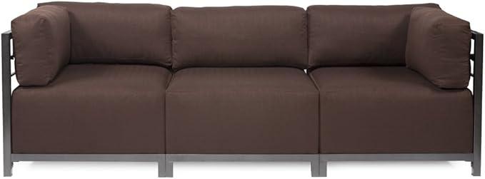Howard Elliott Axis Chair with Cover for Both Indoor & Outdoor Seating, Cushioned Chair & Seating Titanium Frame Chair for Living Room, Office and Bedroom, 30.5 x 32.5 x 30 Inches, Sterling Chocolate