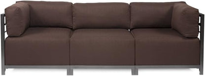 Howard Elliott Axis Chair with Cover for Both Indoor & Outdoor Seating, Cushioned Chair & Seating Titanium Frame Chair for Living Room, Office and Bedroom, 30.5 x 32.5 x 30 Inches, Sterling Chocolate