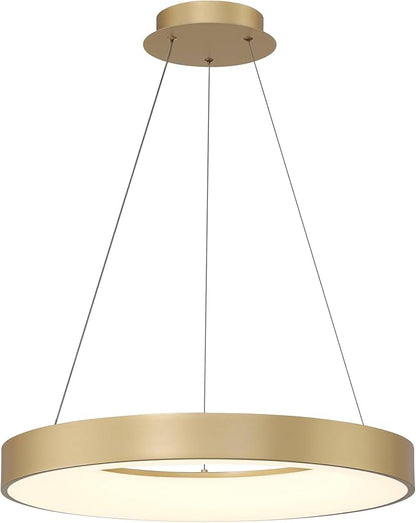 Possini Euro Design Cafferty Soft Sanded Gold Ring Pendant Lighting 23 1/2" Wide Modern Dimmable LED Fixture for Dining Room House Home Foyer Kitchen Island Entryway Bedroom Living High Ceilings