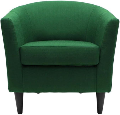 Pemberly Row 17.5" Traditional Fabric Club Chair in Emerald Green