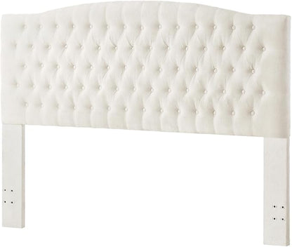 24KF Boucle Upholstered Tufted Button King Headboard and Comfortable Fashional Padded King/California King Size headboard,6025-K-Boucle-Ivory