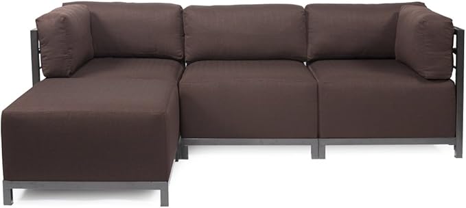 Howard Elliott Axis Chair with Cover for Both Indoor & Outdoor Seating, Cushioned Chair & Seating Titanium Frame Chair for Living Room, Office and Bedroom, 30.5 x 32.5 x 30 Inches, Sterling Chocolate