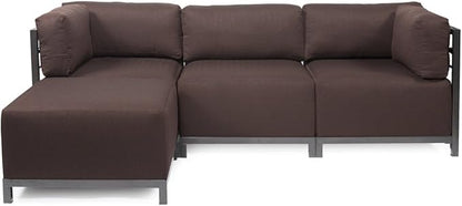 Howard Elliott Axis Chair with Cover for Both Indoor & Outdoor Seating, Cushioned Chair & Seating Titanium Frame Chair for Living Room, Office and Bedroom, 30.5 x 32.5 x 30 Inches, Sterling Chocolate