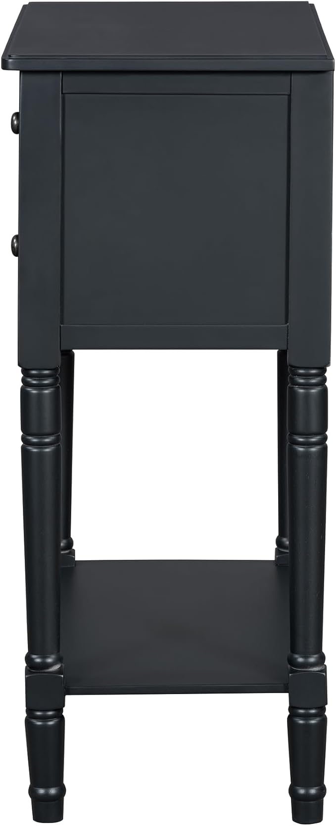 Knocbel Slim Antique Entry Console Table with 3 Drawers & Bottom Open Shelf, Solid Wood Narrow Sofa Couch Table for Entryway Hallway Living Room 23.7" W x 13" D x 31.4" H Black