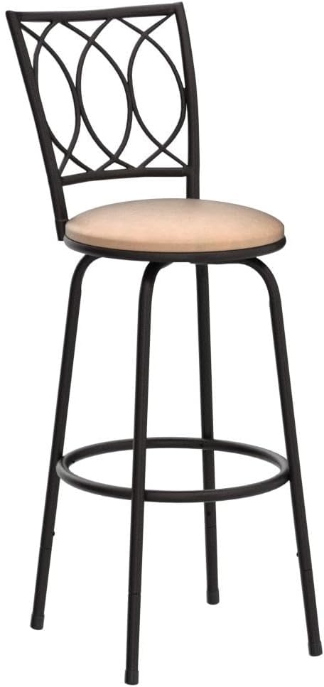 VECELO Adjustable Counter Stools, Bar Stools with 360 Degree Swivel Seat Top and Comfortable Round Seat Cushions,Steel Bistro Pub Chairs