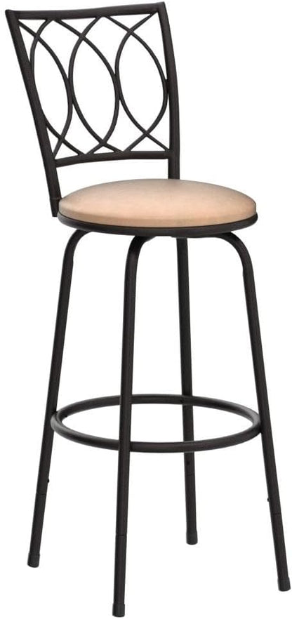 VECELO Adjustable Counter Stools, Bar Stools with 360 Degree Swivel Seat Top and Comfortable Round Seat Cushions,Steel Bistro Pub Chairs