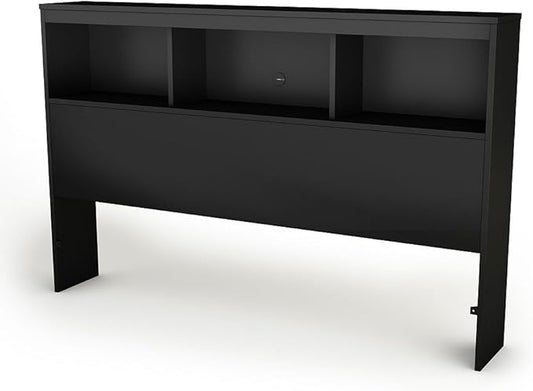 South Shore Spark Bookcase Headboard, Full, Pure Black