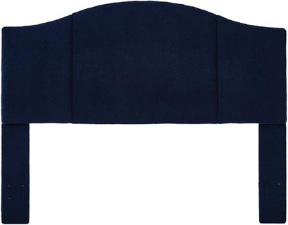 24KF Middle Century Upholstered Foldable Headboard, Modern Boucle Teddy Fabric Queen/Full Headboard 6033-Q-Navy