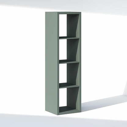 Furinno Cubic Closet Organizers and Storage, 4-Cube Closet Organizer, Vertical Open Shelf Closet Storage, Extra Thick Frame for Wardrobe, Bedroom, Living Room, Sage Green