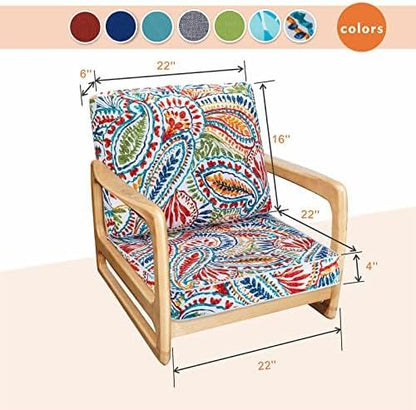 JMGBird Outdoor Cushion Tufted Pillow, Deep Seat Outdoor Chair Cushion 22"x22" Patio Cushions for Outdoor Furniture