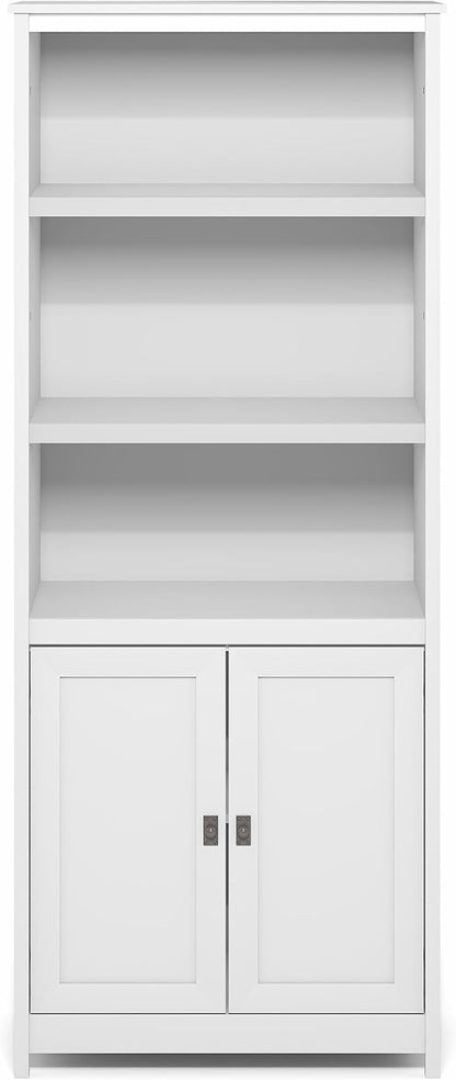 Furinno Robin Storage Cabinet, Pantry Cabinet with 3-Tier Adjustable Shelves with 2 Door Cabinet, 30W, Kitchen Organizer Cabinet, Organization and Storage, for Pantry, Living Room, Home Office, White
