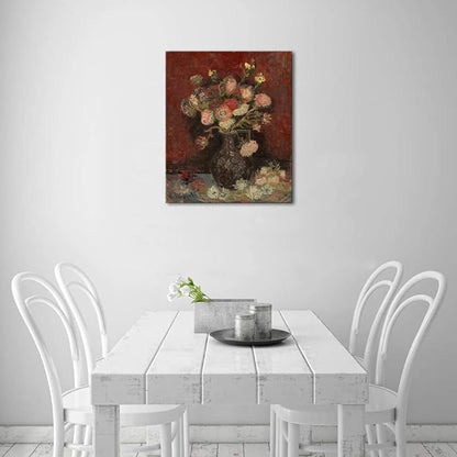 Wieco Art Vase with Chinese Asters and Gladioli Large Canvas Prints Wall Art by Van Gogh Famous Oil Paintings Reproduction Modern Abstract HD Flowers Artwork Pictures for Living Room Home