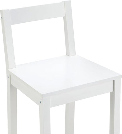 Amazon Basics Wooden Bar Stool with Backrest 24", White, Set of 2