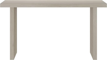 Henn&Hart 55'' Wooden Rectangular Fluted Console Table Entryway Table, Sofa Table for Entryway, Living Room, Couch, Hallway, or Office, Alder White