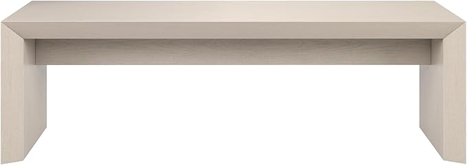 Henn&Hart 48" Rectangular Low-Profile Coffee Table for Living Room, Family Room, or Office, Alder White