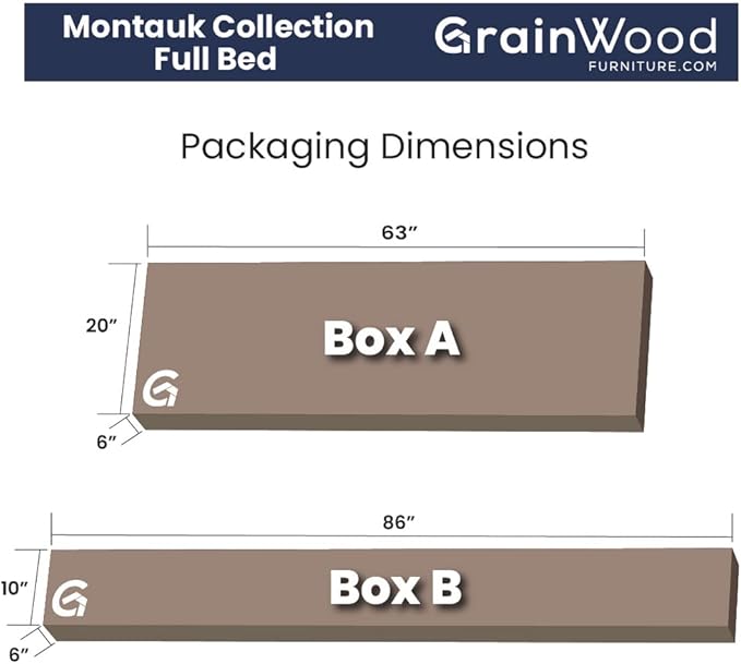 Grain Wood Furniture Montauk Solid Wood Bed, Full Size, Farmhouse Black