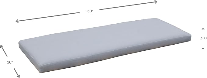 Tommy Bahama Bench Cushion, 50" X 16" X 2.5", Bamboo Bay Cloud