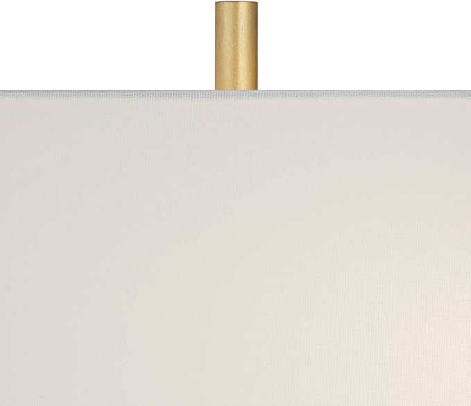 Possini Euro Design Montrose 31 3/4" Tall Sculpture Large Modern Glam Luxury End Table Lamp Pull Chain Gold Finish Marble Single Off-White Shade Living Room Bedroom Bedside Nightstand House Office