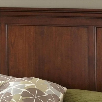 BOWERY HILL 52" x 82" Traditional Wood King Headboard with Recessed Frame Moldings and Carved Detailed, Some Assembly Required, in Warm Cherry Brown Finish