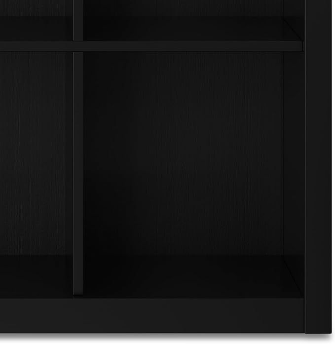 SIMPLIHOME Artisan Bookcase - 45 inch Tall 9-Cube Solid Wood Cube Organizer in Black, Transitional Storage Bookcase for Living Room, Study Room or Office with Fixed Shelves and Tapered Legs