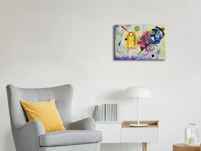 Wieco Art Canvas Prints Yellow-Red-Blue, 1925 by Wassily Kandinsky Classic Art Reproductions Canvas Wall Art for Home Decoration