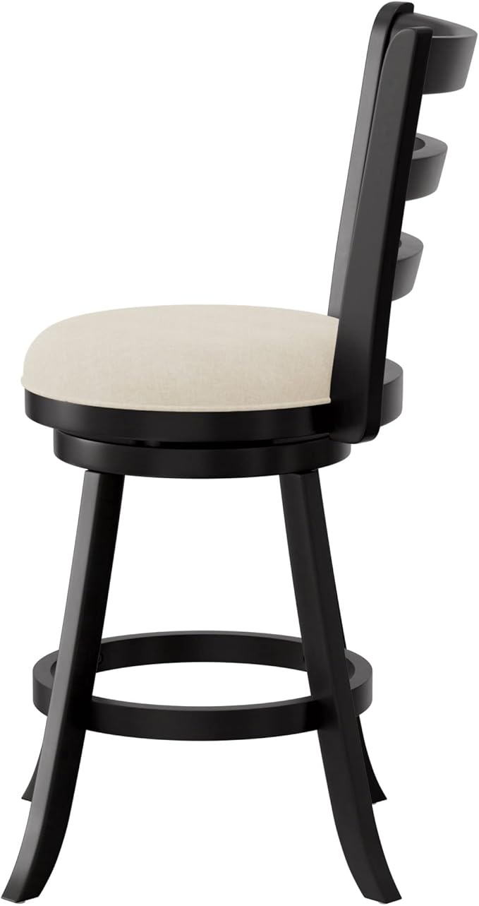 Hillsdale Laymon Wood Kitchen Counter Height Swivel Stool, Black