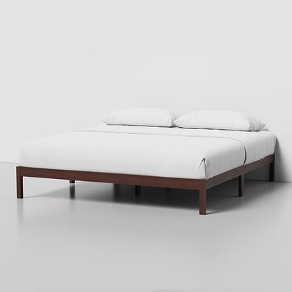 LIFEMENT Classic Wood Platform Bed Frame, Essential, Noise Free, Under Bed Storage, No Box Spring Needed, Easy Assembly (Walnut, King (U.S. Standard))