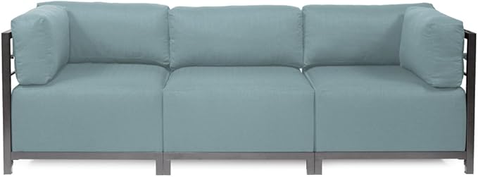 Howard Elliott Axis Chair with Cover for Both Indoor & Outdoor Seating, Cushioned & Seating Titanium Frame for Living Room, Office and Bedroom, 30.5 x 32.5 x 30 Inches, Sterling Breeze