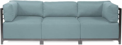 Howard Elliott Axis Chair with Cover for Both Indoor & Outdoor Seating, Cushioned & Seating Titanium Frame for Living Room, Office and Bedroom, 30.5 x 32.5 x 30 Inches, Sterling Breeze