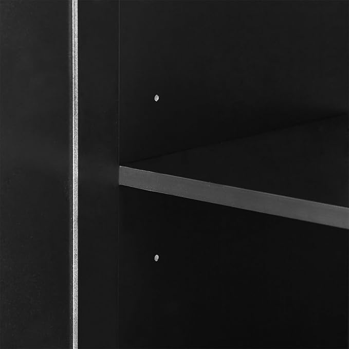 Polibi Tall Storage Cabinet with 2 Drawers, 3-Tier Adjustable Shelves & 2 Doors, Floor Free-Standing Cabinet for Bathroom, Living Room, Black, 63.2" H*32" W