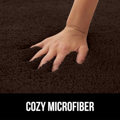 GORILLA GRIP Bathroom Rugs, 30x20, Ultra Soft Absorbent Mat, Thick Plush Bath Rug, Machine Washable, Microfiber Quick Dry, Mats for Shower, Bathtub and Floor, Home Decor Accessories, Brown