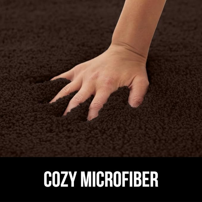 GORILLA GRIP Bathroom Rugs, 36x24, Ultra Soft Absorbent Mat, Thick Plush Bath Rug, Machine Washable, Microfiber Quick Dry, Mats for Shower, Bathtub and Floor, Home Decor Accessories, Brown