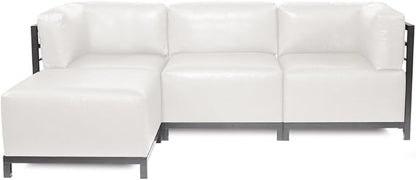 Howard Elliott Axis Chair with Cover for Both Indoor & Outdoor Seating, Cushioned Chair & Seating Titanium Frame Chair for Living Room, Office and Bedroom, 30.5 x 32.5 x 30 Inches, Avanti White