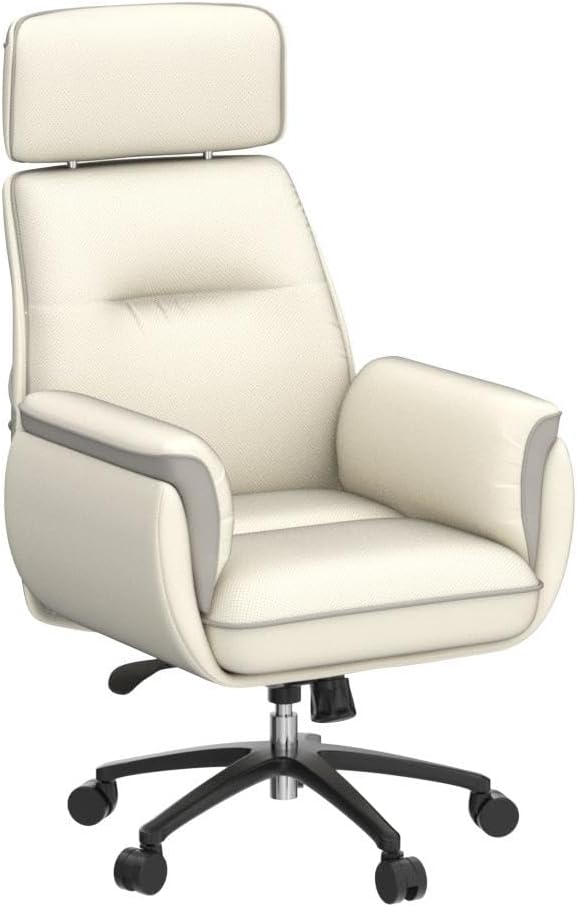 EUREKA ERGONOMIC Microfiber Leather Office Chair Ergonomic Desk Chair, Executive Chair Office Gaming Chair, Comfy Big and Tall Office Chair with Elevatable Headrest & Padded Armrests, Beige