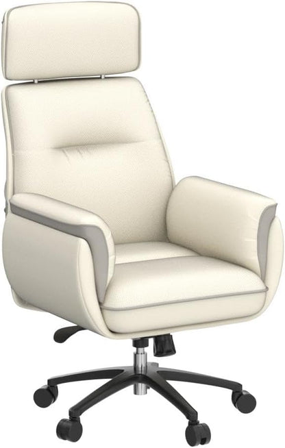 EUREKA ERGONOMIC Microfiber Leather Office Chair Ergonomic Desk Chair, Executive Chair Office Gaming Chair, Comfy Big and Tall Office Chair with Elevatable Headrest & Padded Armrests, Beige