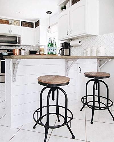 Signature Design by Ashley Valebeck Industrial Adjustable Height Swivel Barstool, 2 Count, Brown
