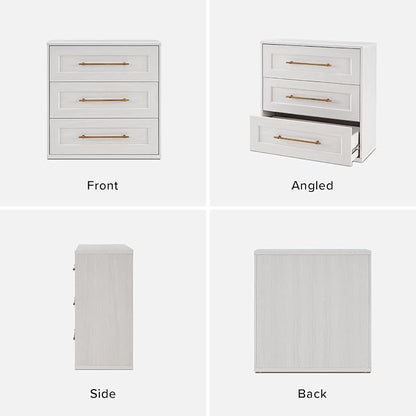mopio Blake 3 Drawer Dresser for Bedroom, Chest of Drawers, Wood Dresser Organizer, Modern Farmhouse, Tall Night Stand, Enhanced Safety, Sturdy Compliant (2, White Oak, One Size)