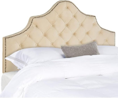 Safavieh MCR4036E-Q Mercer Collection Arebelle Buckwheat Velvet Headboard, Queen, Yellow