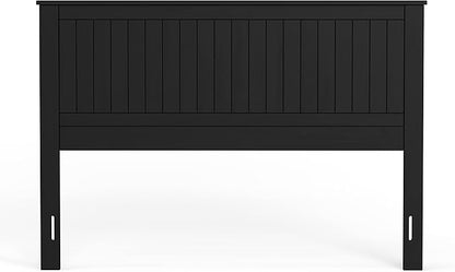 Glenwillow Home Wainscott Wood Panel Headboard in Black - Queen Size
