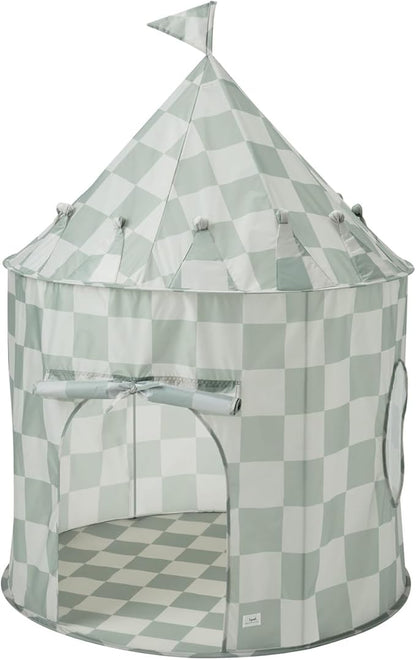 3 Sprouts Kids Play Tent - Sustainable Recycled Fabric – Fun Spacious Childs Playhouse for Indoor Games for Boys & Girls - Durable Fort Pop Up House for Toddlers & Children Age 3-10 - Checkered Green