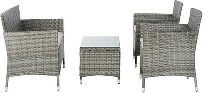SAFAVIEH PAT7506B Collection Bandele Grey 4-Piece Outdoor Living Patio Set