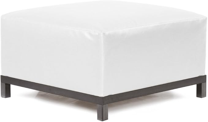 Howard Elliott Axis Modern Patio Chair, Titanium Frame, Atlantis White, Gusseted Back Cushions, Hand-Painted Finish, 30.5 x 32.5 x 30 Inches